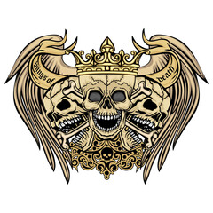 Gothic sign with skull, grunge vintage design t shirts