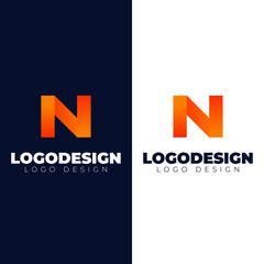 n letter logo design modern logotype vector template