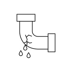 Icon of leaking water pipe