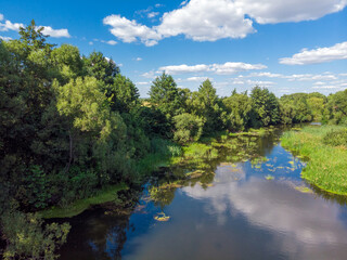 Summer landscape with a river in Russia