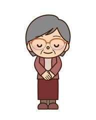シニア 女性 お辞儀