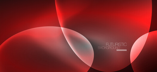 Neon ellipses abstract backgrounds. Shiny bright round shapes glowing in the dark. Vector futuristic illustrations for covers, banners, flyers and posters and other