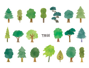 シンプルな木のイラストアイコンセット
