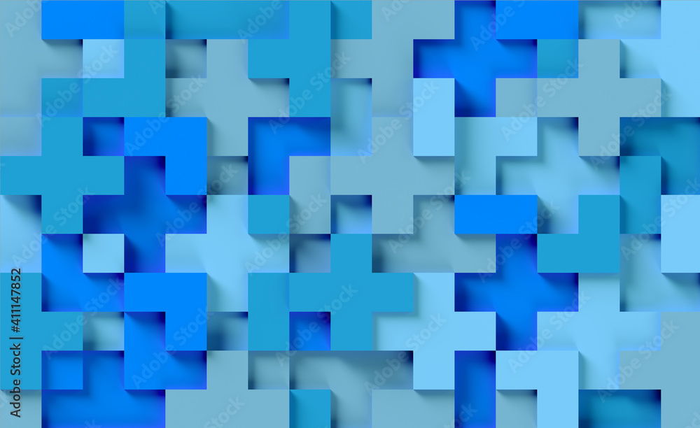 Poster texture and background of volumetric multicolored geometric shapes.