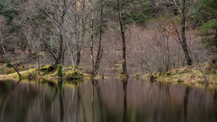 Stunning landscape image of Torren Lochan in Glencoe in Scottish Highlands on a Winter day