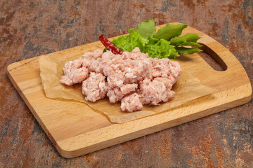 Homemade pork minced meat for cooking