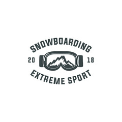 Snowboarding logo and label template 