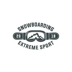 Snowboarding logo and label template 