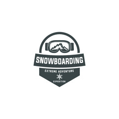 Obraz premium Snowboarding logo and label template 