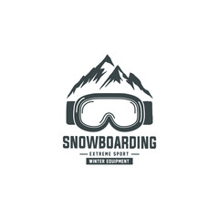 Snowboarding logo and label template 