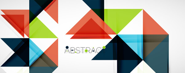 Geometric abstract background. Techno color triangle shapes. Vector illustration for covers, banners, flyers and posters and other designs