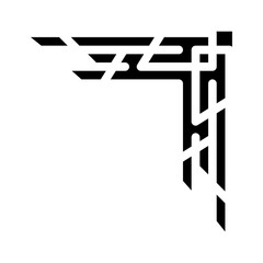 stylish corner glyph icon vector illustration flat