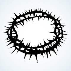 Crown of thorns. Vector drawing frame