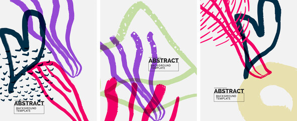 Social media abstract backgrounds. Abstract hand drawn doodles. Vector illustration for covers, banners, flyers