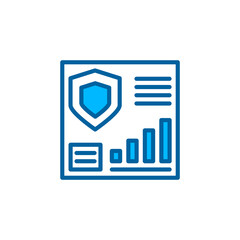 Security manager dashboard illustration icon in blue style. Vector