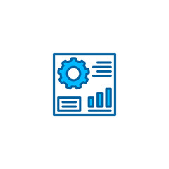 Service manager dashboard illustration icon in blue style. Vector