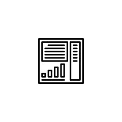 Blog dashboard illustration icon with line style. Vector