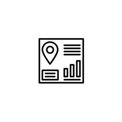 Location manager dashboard illustration icon with line style. Vector