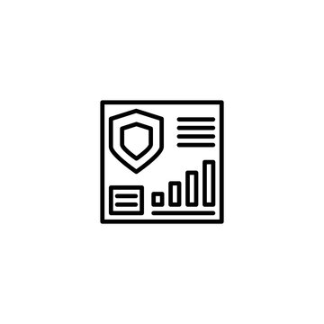 Security manager dashboard illustration icon with line style. Vector