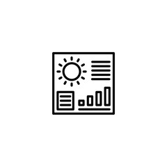 Weather forecast manager dashboard illustration icon with outline style. Vector