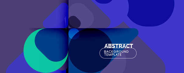 Flat geometric round shapes and dynamic lines, abstract background. Vector illustration for placards, brochures, posters and banners