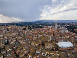 Fototapeta na wymiar Aerial view of the historical city of Siena, Tuscany, Italy