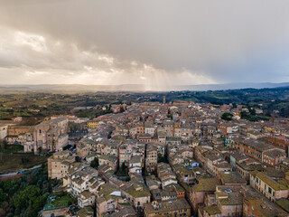 Aerial view of the historical city of Siena, Tuscany, Italy