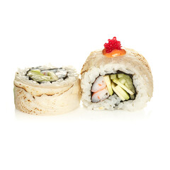 Sushi on white background