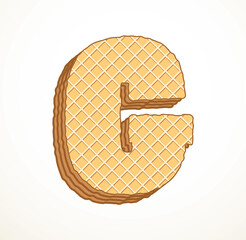 Vector set of stylized symbols wafers with cream inside