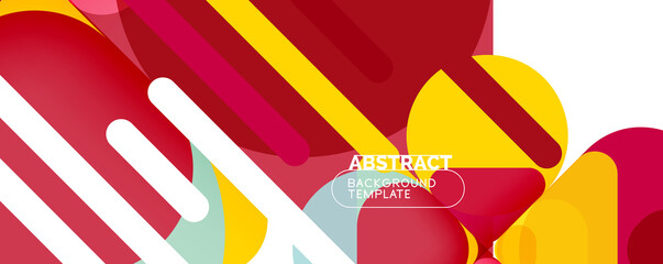 Modern geometric round shapes and dynamic lines, abstract background. Vector illustration for placards, brochures, posters and banners