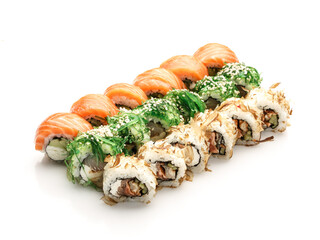 Sushi on white background