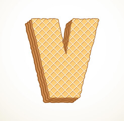 Vector set of stylized symbols wafers with cream inside