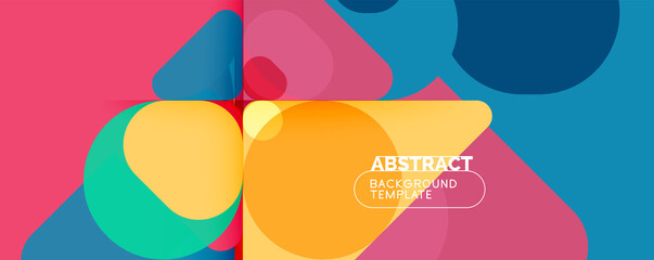 Flat geometric round shapes and dynamic lines, abstract background. Vector illustration for placards, brochures, posters and banners