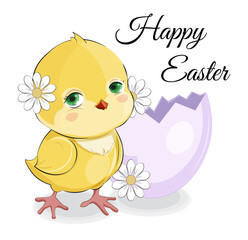 Chicken and egg Happy Easter card