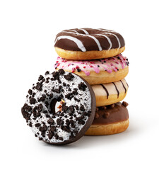Donuts on white background