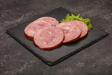 Slices of pork meat ham