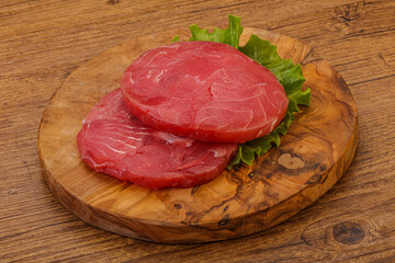 Raw tuna steak for grill
