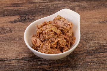 Canned tuna fillet for salad