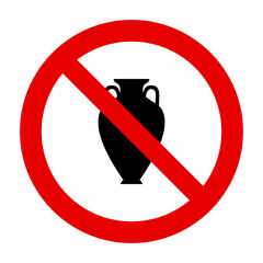 Amphore und Verbotsschild