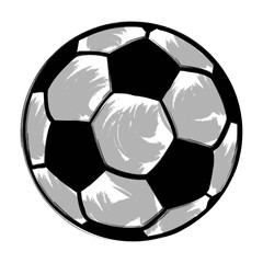Vector illustration, isolated object, soccer ball on a white background. Simple flat style.