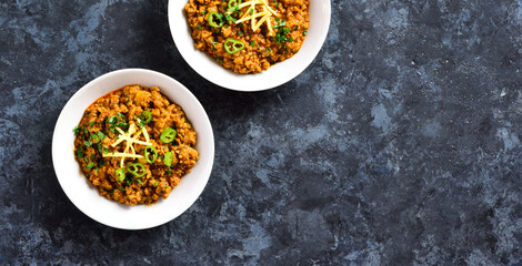 Keema curry in bowl