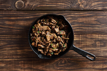 Slow cooked pulled beef