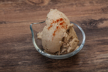 Herring butter spread in the bowl