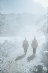 Spaziergang in Winterlandschaft