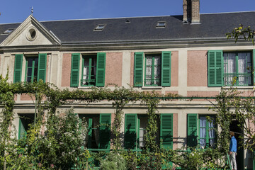The house of Claude Monet (famous French impressionist painter) in Normandy. Claude Monet lived in his home at Giverny. GIVERNY, FRANCE.