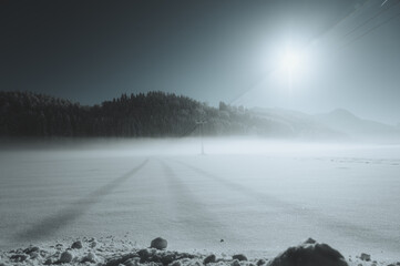 Stomleitung im Schnee