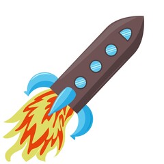 Rocket launch icon vector illustration