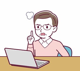 Elderly man in red sweater