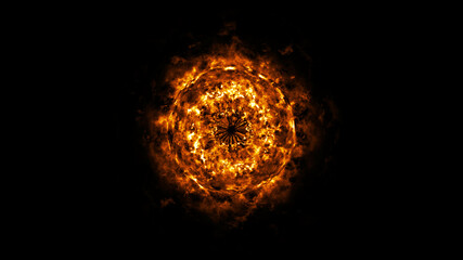 Colorful abstract of shock wave glowing blazing light burning texture element on black background for design content