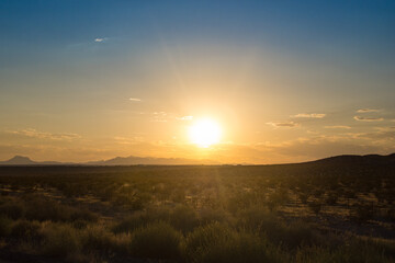 Sunset over Nevada desert, USA